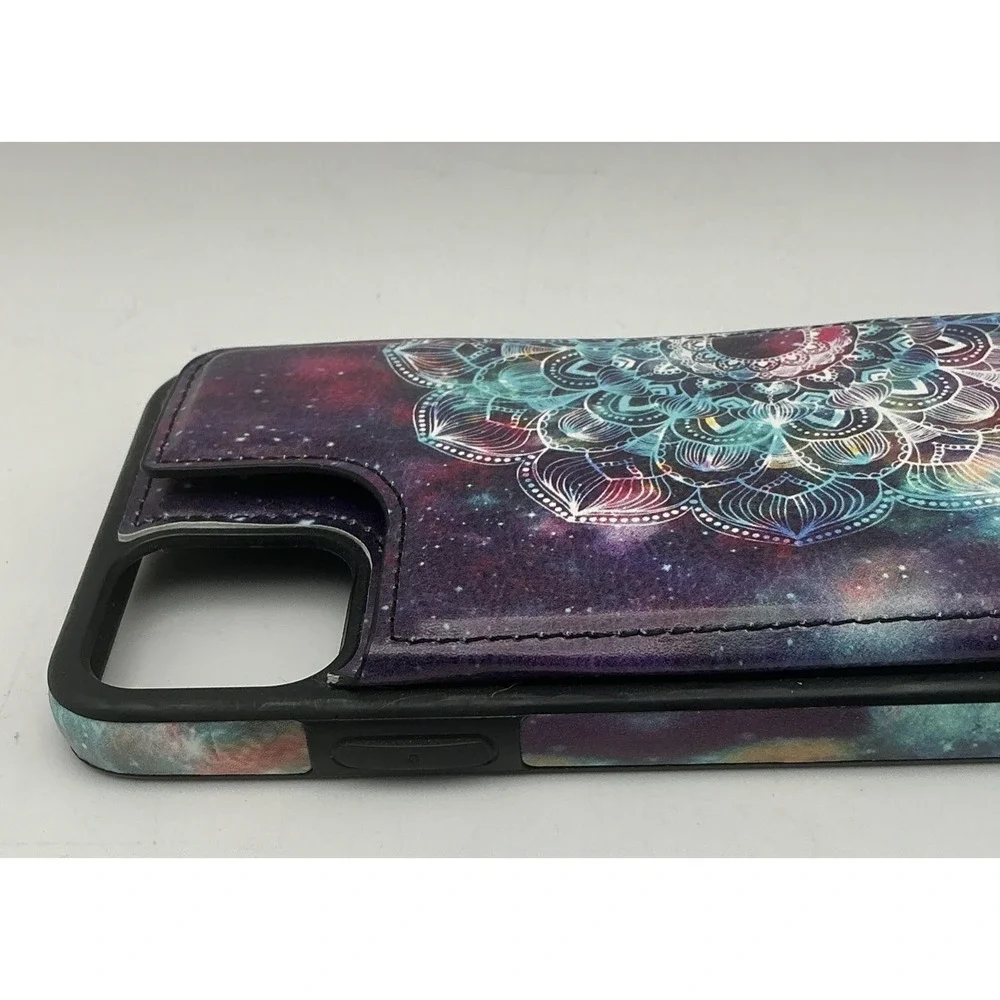 Boho Galaxy Mandala Case for iPhone 11 Leather Wallet Card Holder Cover
